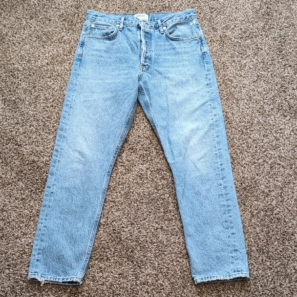 Agolde Jamie High Rise Straight Leg Distressed Jeans Size 26